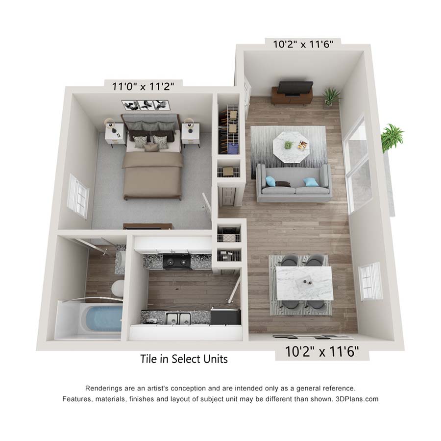 1D floor plan