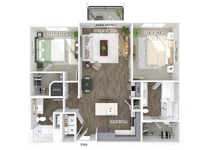 2 Bedroom Apartment – 7260 Roswell Rd. #4109, Sandy Springs, GA