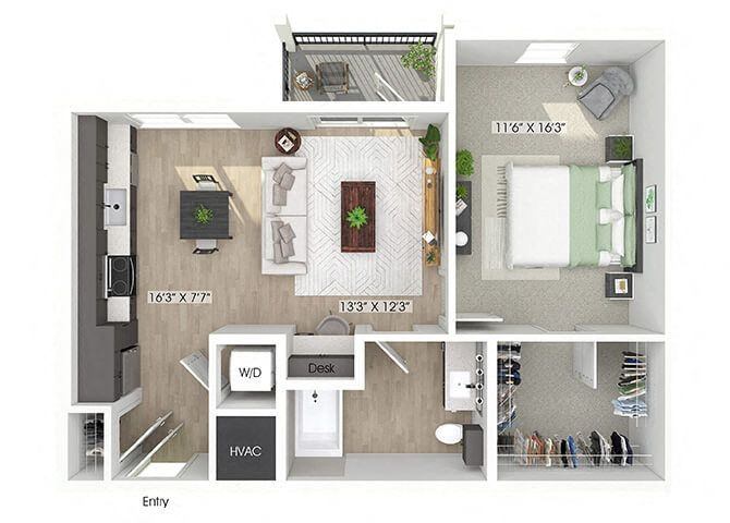 1 Bedroom Apartment – 7260 Roswell Rd. #3305, Sandy Springs, GA