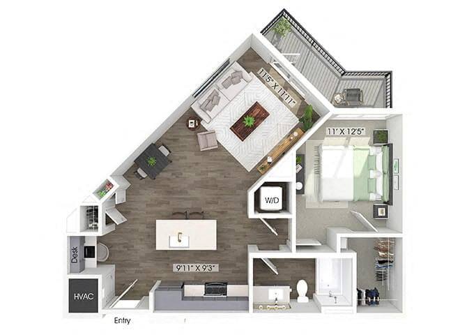 1 Bedroom Apartment – 7260 Roswell Rd. #1226, Sandy Springs, GA