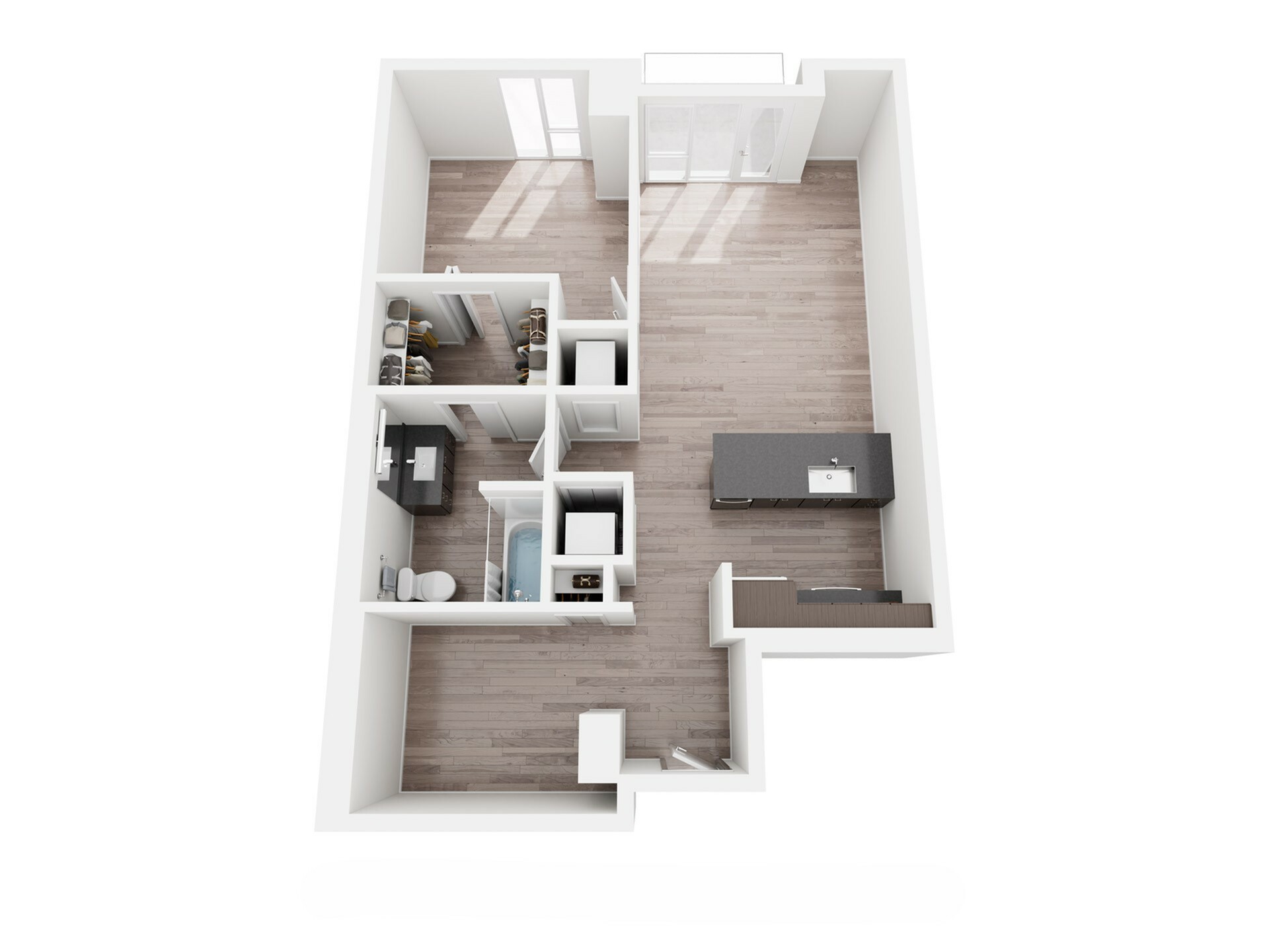 1 Bed, 1 Bath - C floor plan