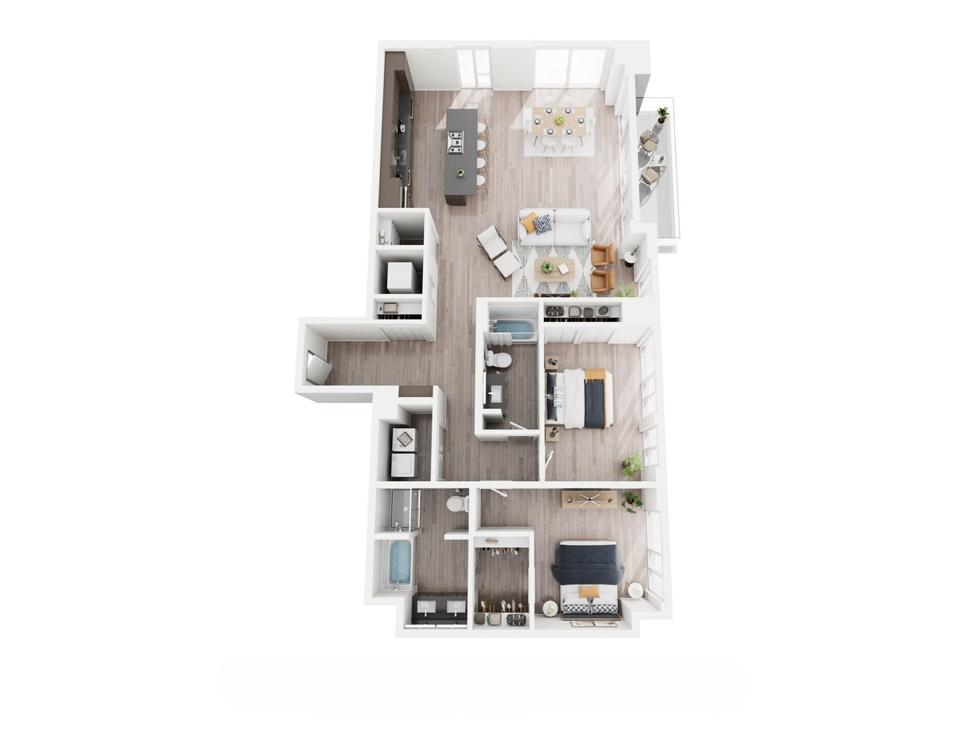 Penthouse 2 Bed, 2 Bath - E floor plan