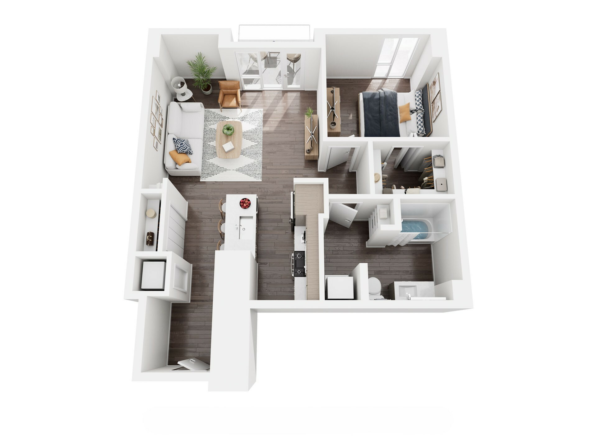 1 Bed, 1 Bath - A floor plan