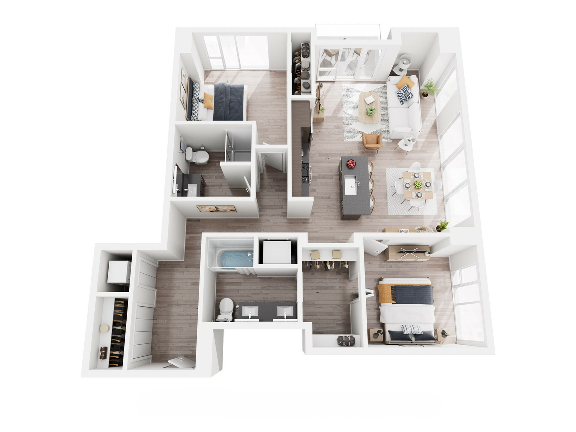 2 Bed, 2 Bath - E floor plan