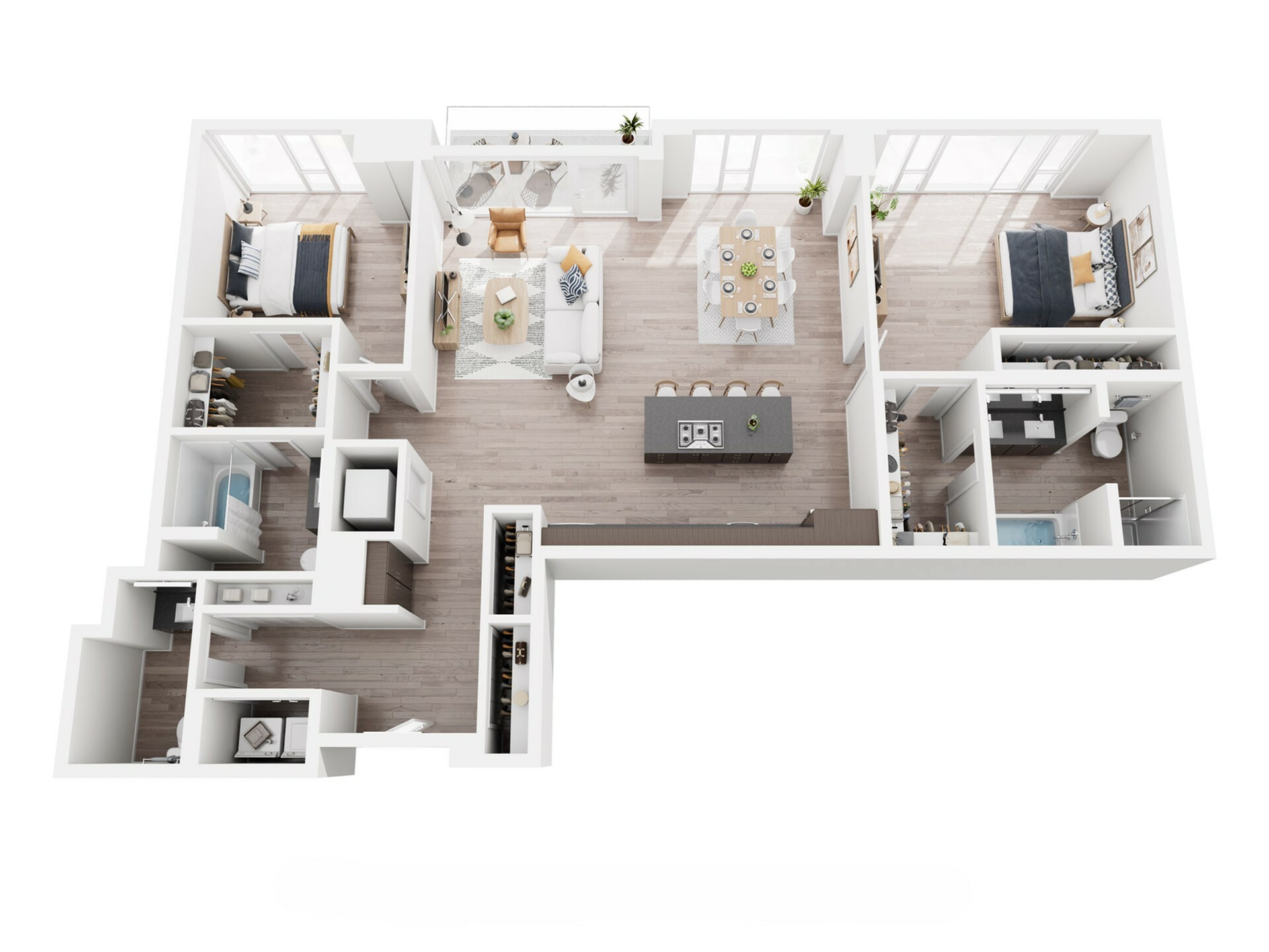 Penthouse 2 Bed, 2.5 Bath - G floor plan