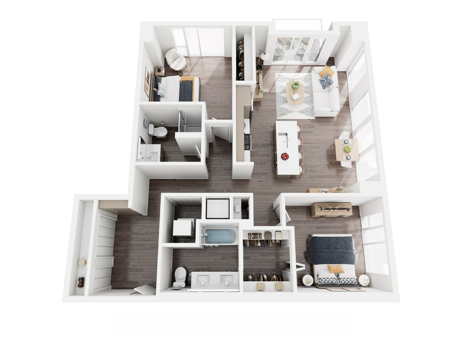 2 Bed, 2 Bath - A floor plan