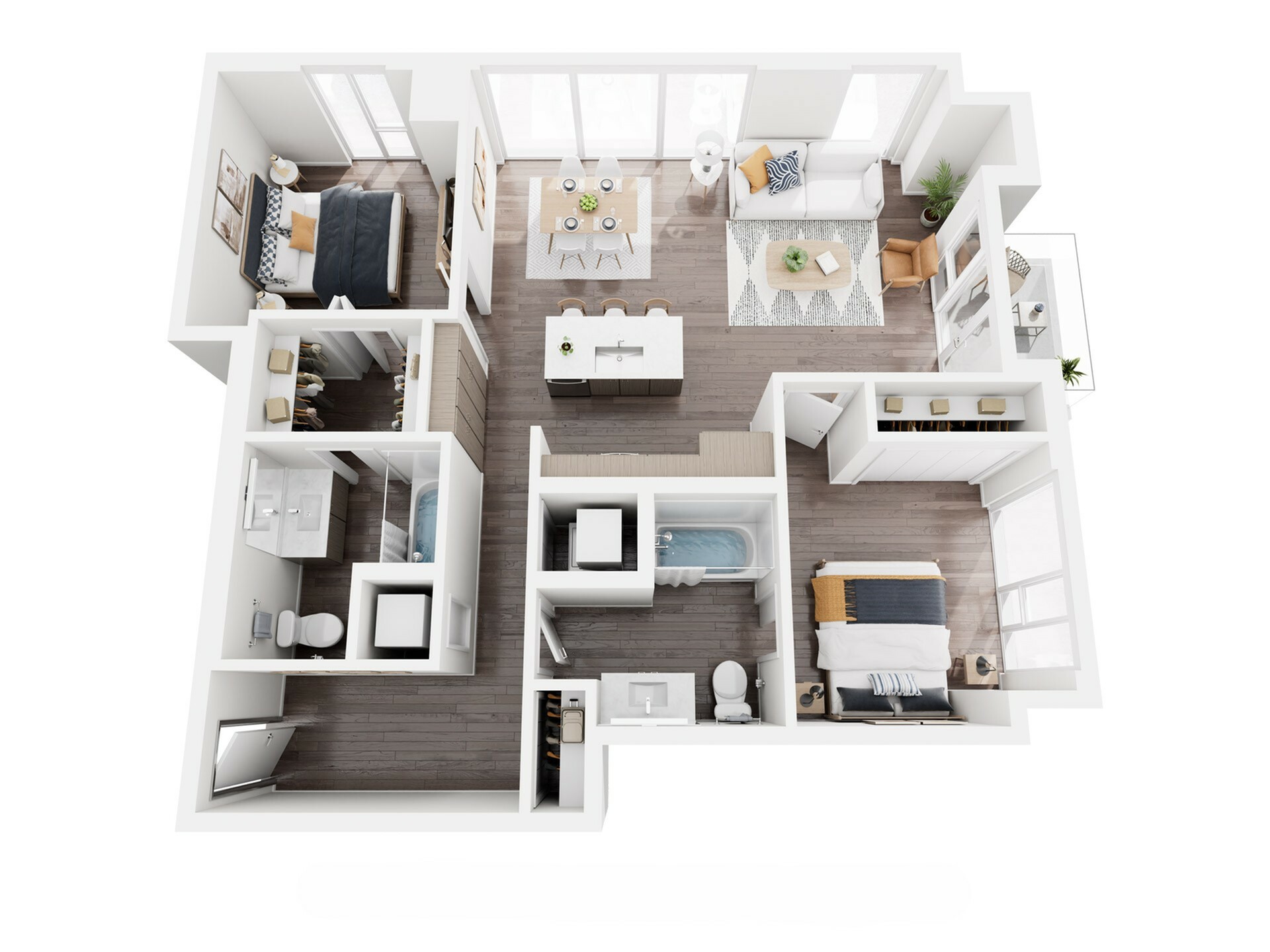 2 Bed, 2 Bath - C floor plan