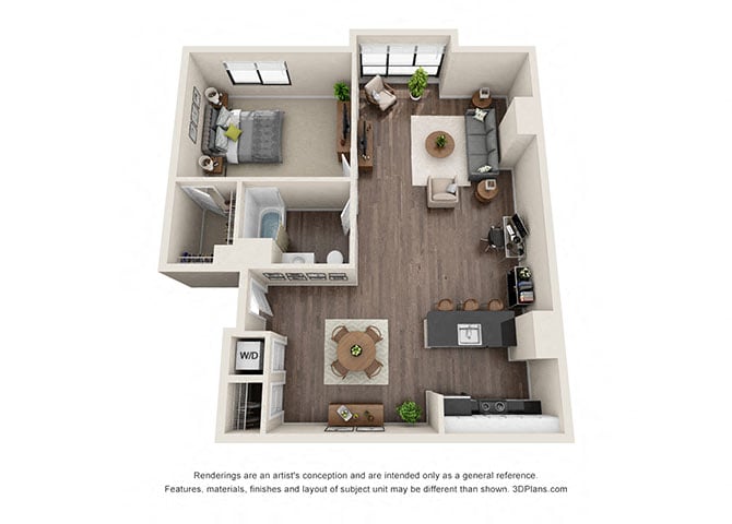 ONE BEDROOM | ONE BATH A9.1 floor plan
