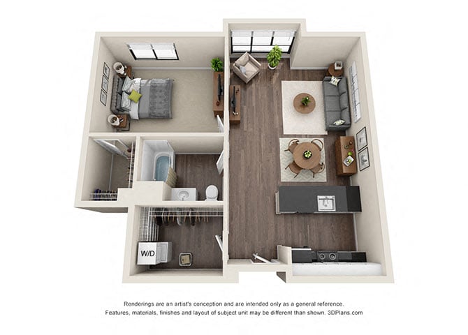 ONE BEDROOM | ONE BATH A6.1 floor plan