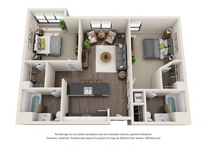 TWO BEDROOM | TWO BATH B3.2 floor plan