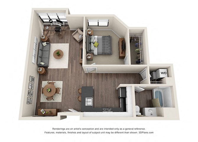 ONE BEDROOM | ONE BATH A5.1 floor plan