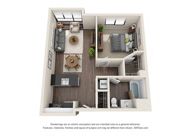 ONE BEDROOM | ONE BATH A1.1 floor plan