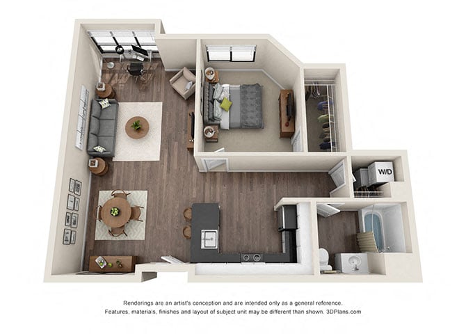 ONE BEDROOM | ONE BATH A8.1 floor plan