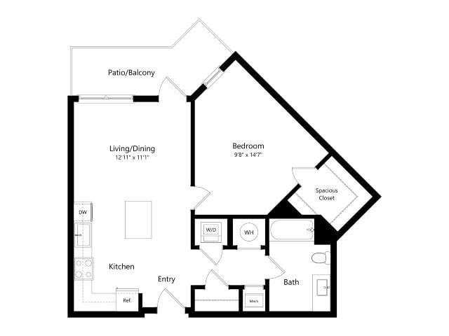 A9 | 1 Bed | 1 Bath floor plan