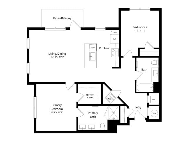 B4 | 2 Bed | 2 Bath floor plan