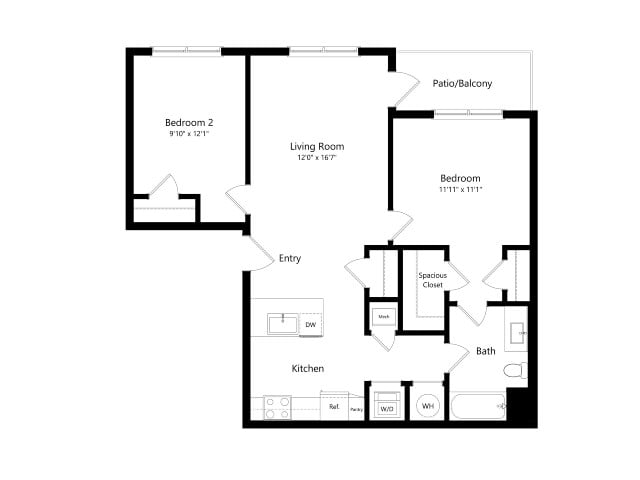 B9 | 2 Bed | 2 Bath floor plan