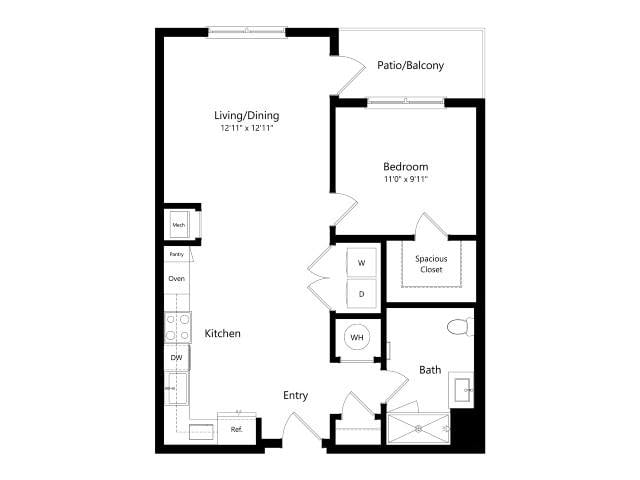 A1-G2 | 1 Bed | 1 Bath floor plan
