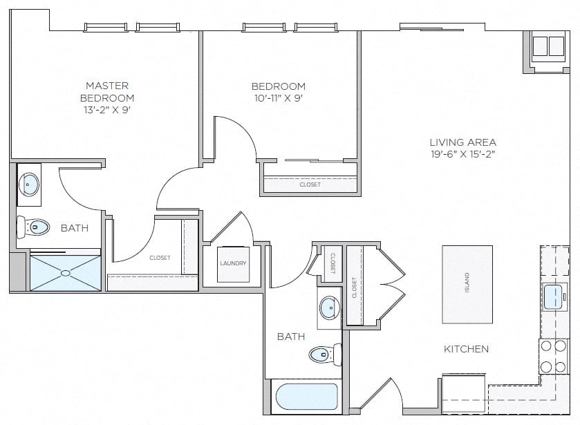 2 Bed/2 Bath-B1 floor plan