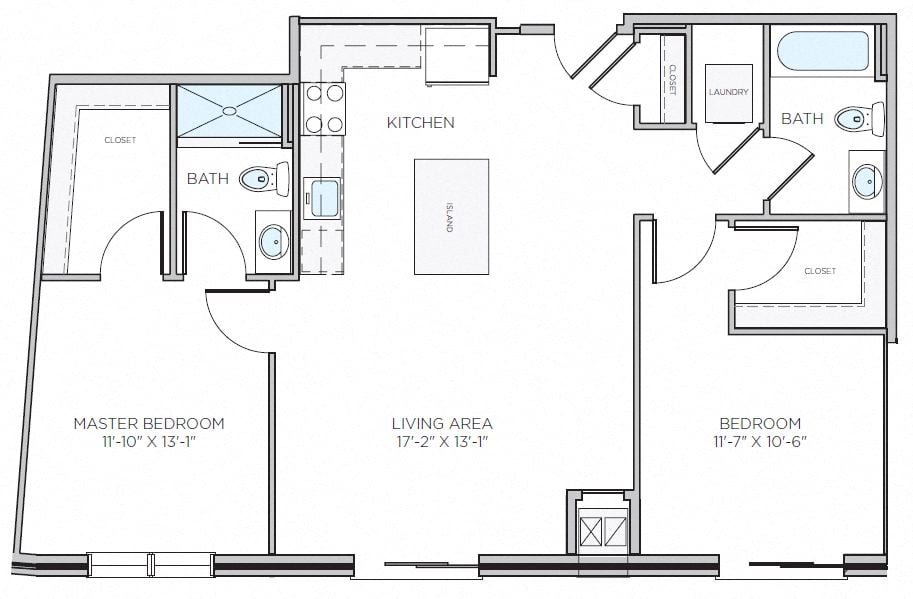2 Bed/2 Bath-B3 floor plan