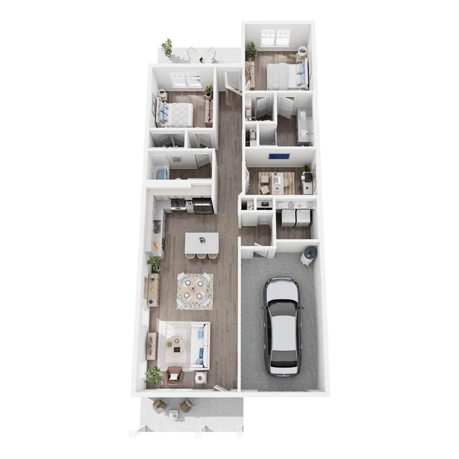 B4 2x2 + Den floor plan