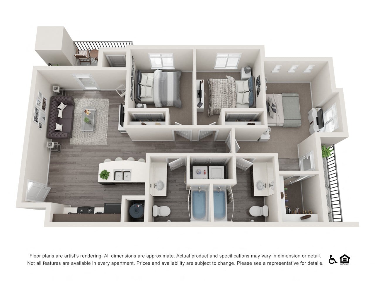 3 Bedroom 2 Bathroom floor plan
