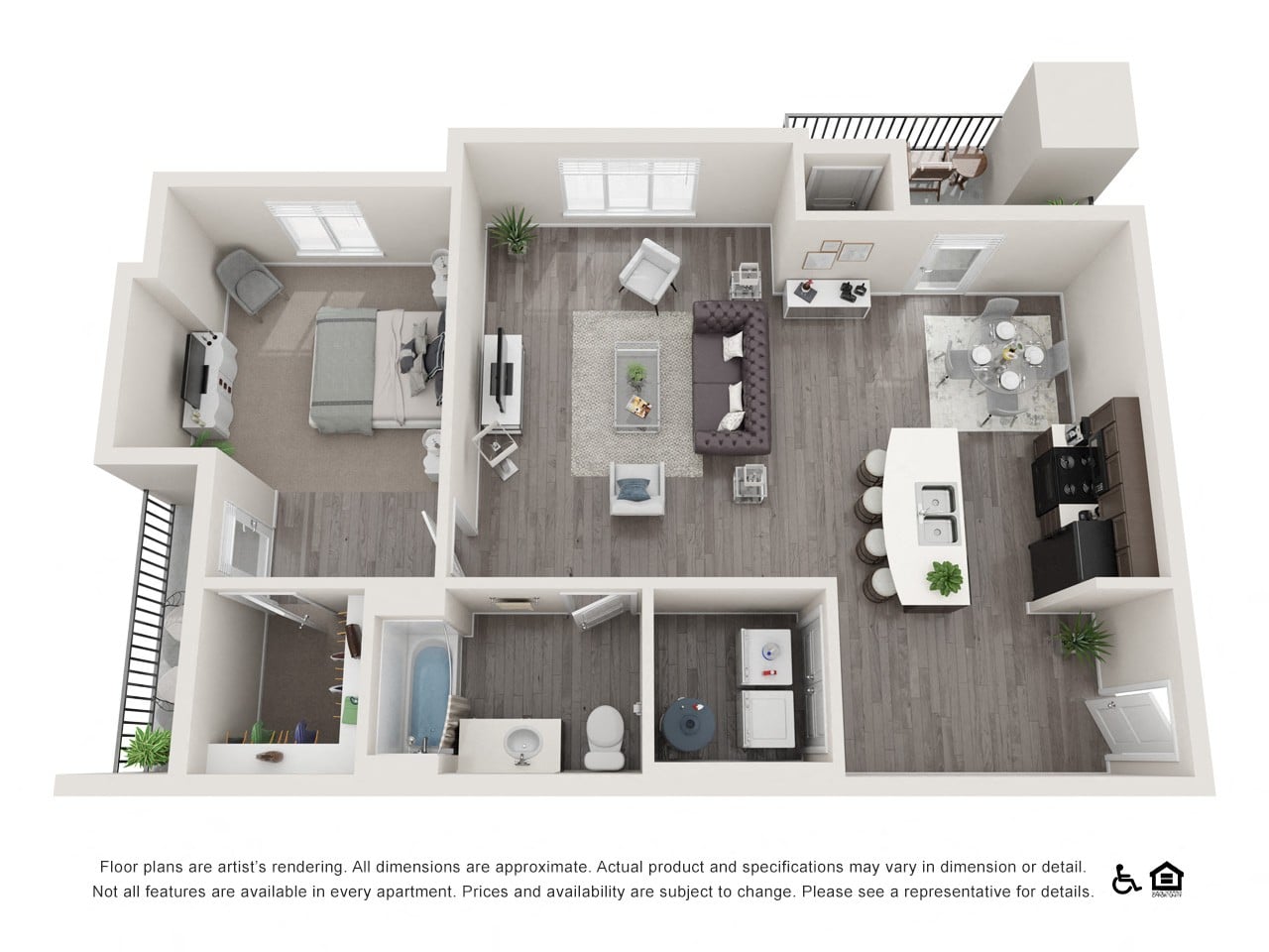 1 Bedroom 1 Bathroom floor plan