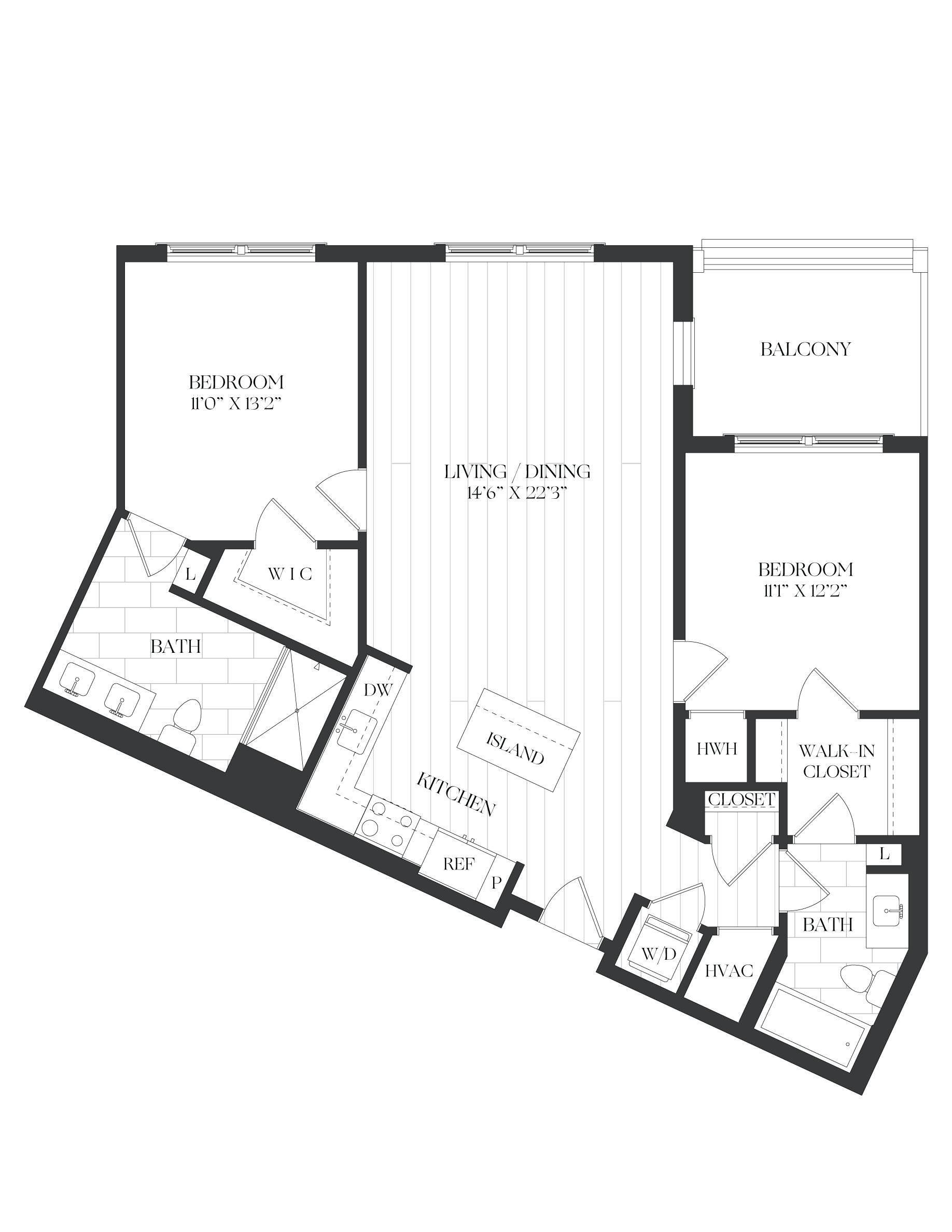 2 Bed/2 Bath-2B-5-The Barrett floor plan