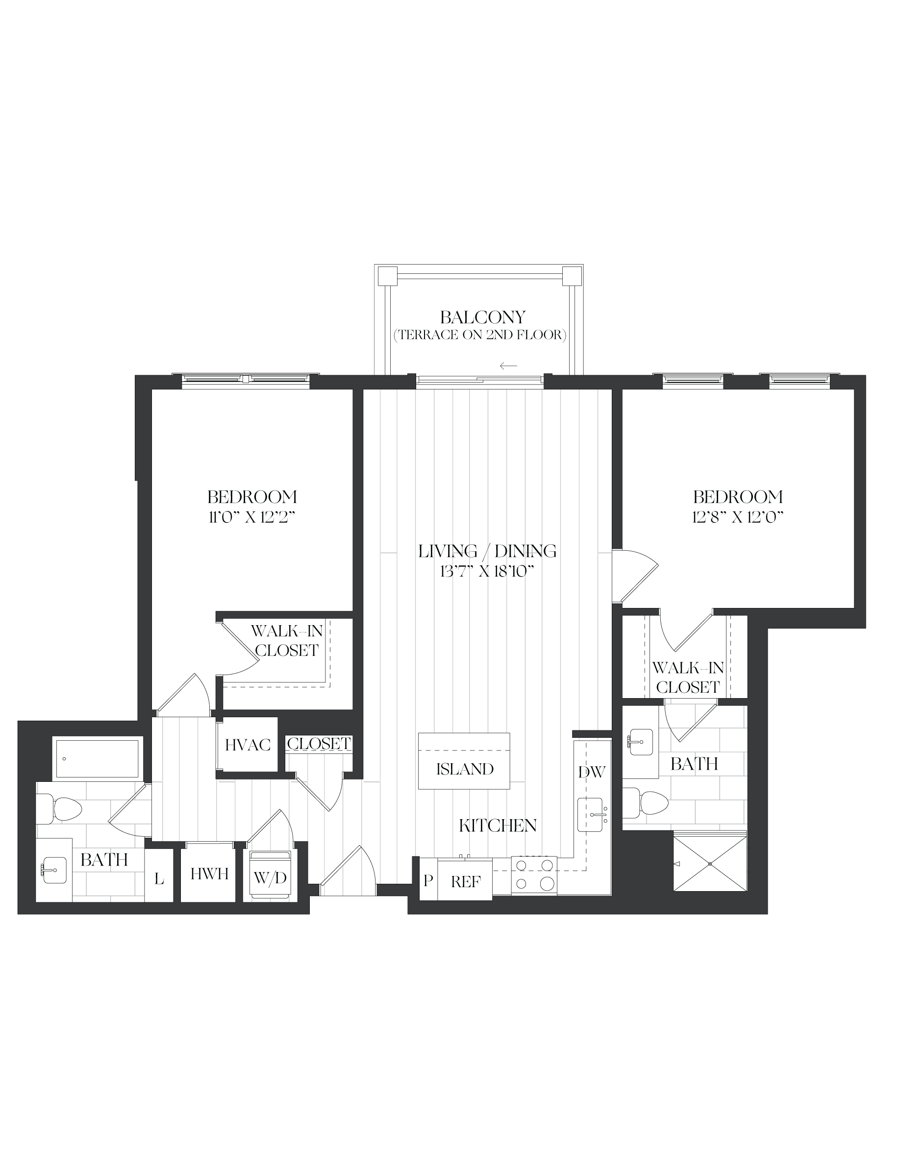 2 Bed/2 Bath-2B-7-The Barrett floor plan