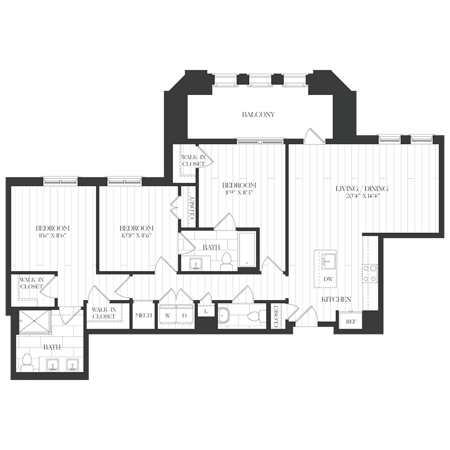 3B-1A floor plan