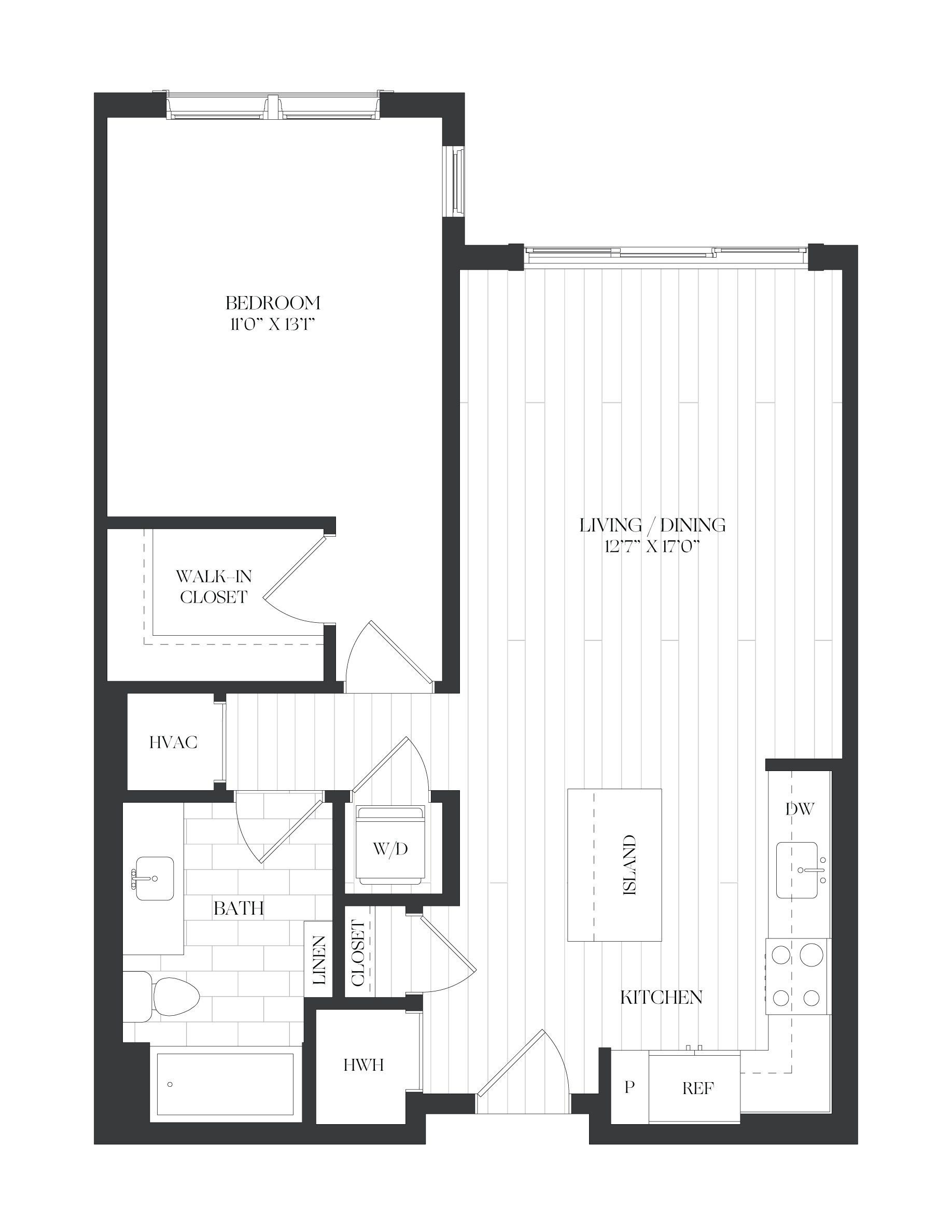 1 Bed/1 Bath-1B-3-G-The Barrett floor plan