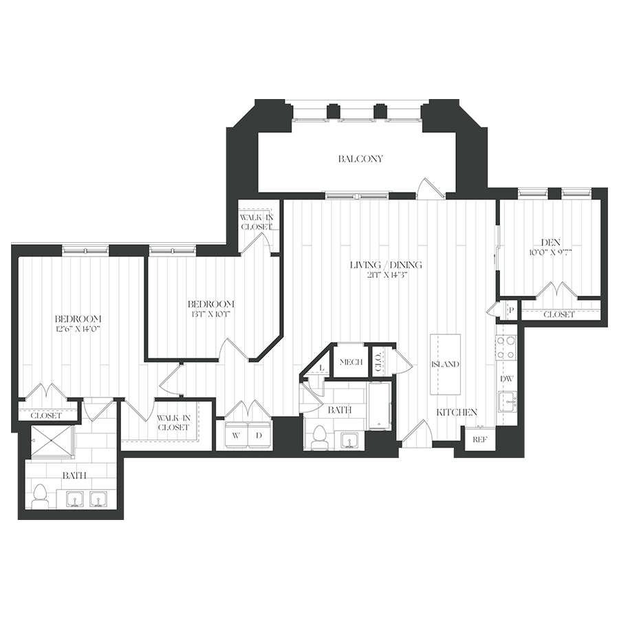 3B-1B floor plan