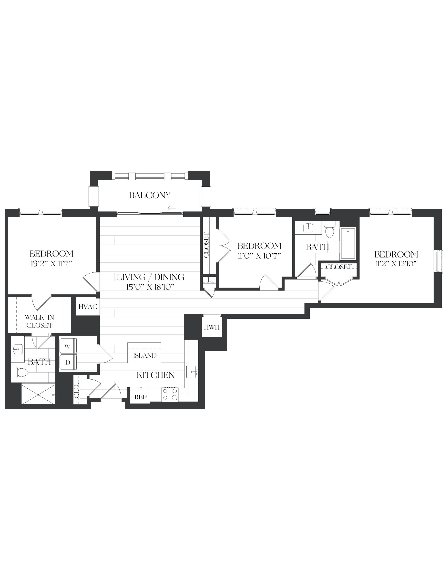 3 Bed/2 Bath-3B-2-A-The Barrett floor plan