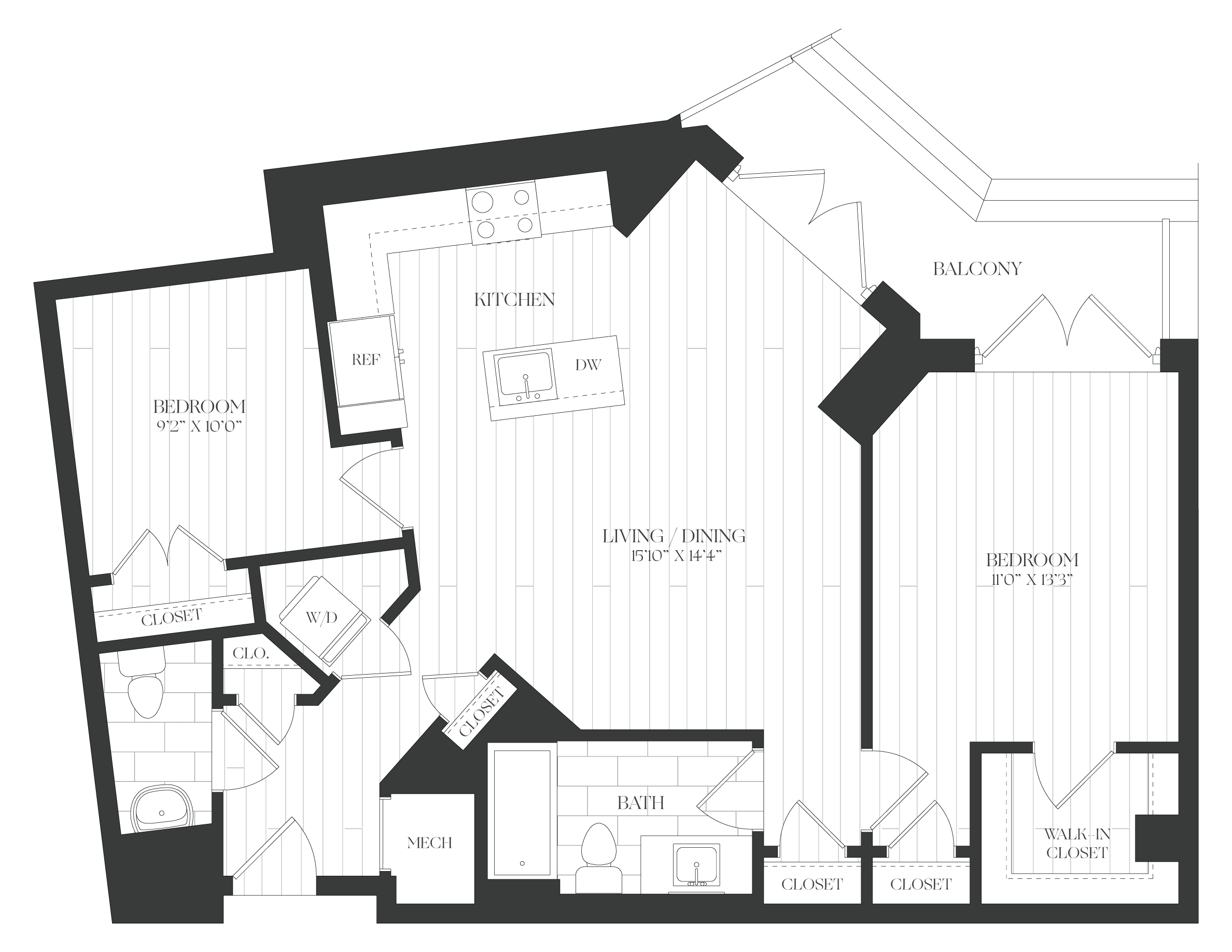JR 2 Bed/1.5 Bath-2JR-3-The Claude floor plan