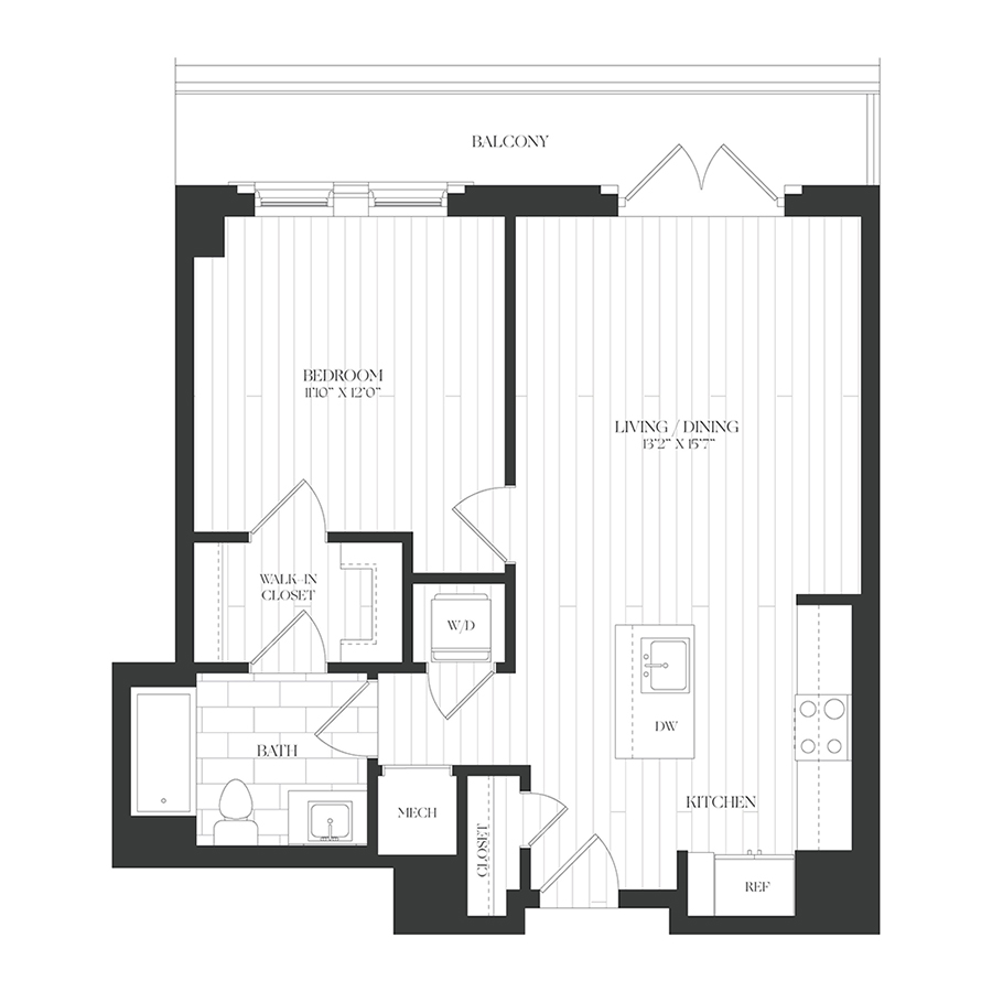 1B-1A floor plan