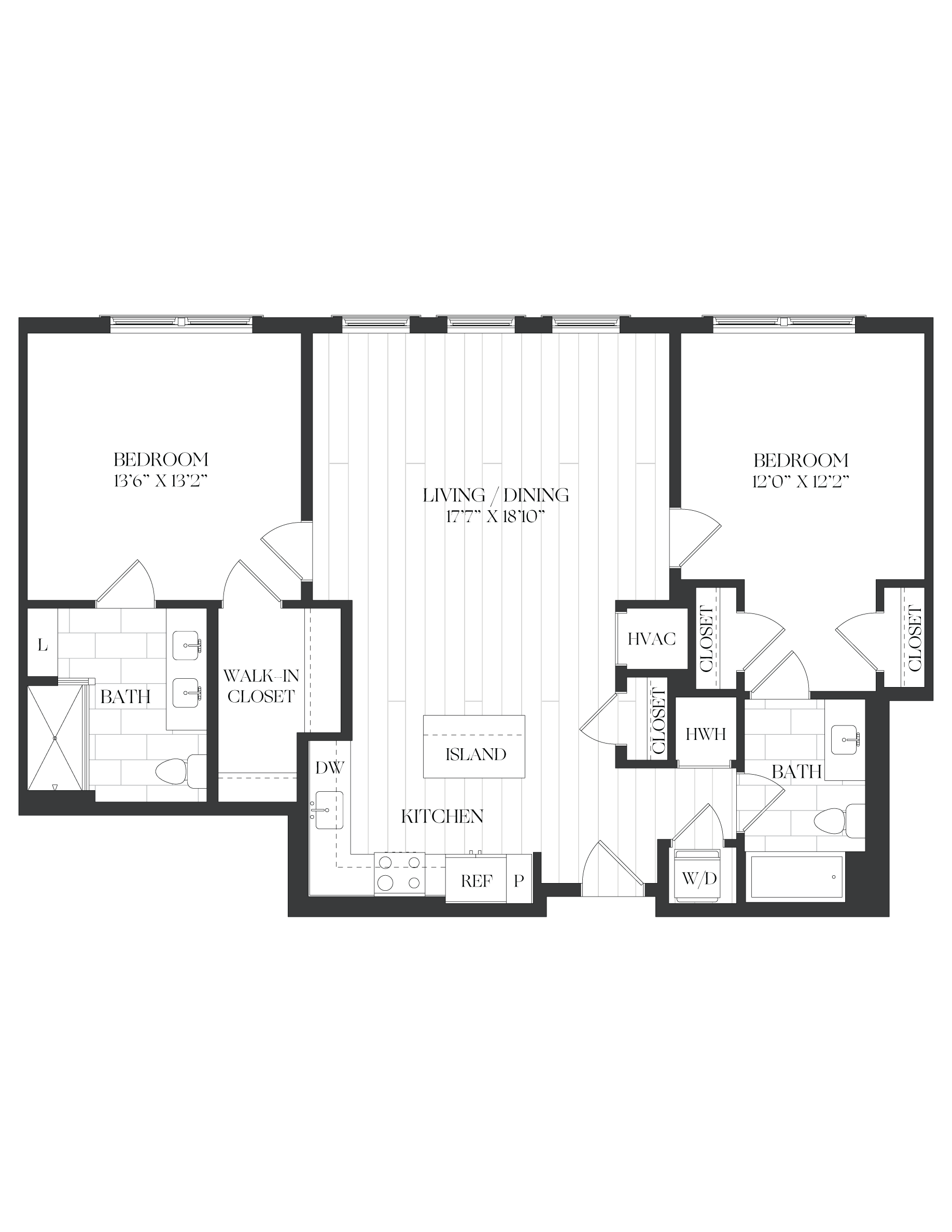 2 Bed/2 Bath-2B-6-The Barrett floor plan