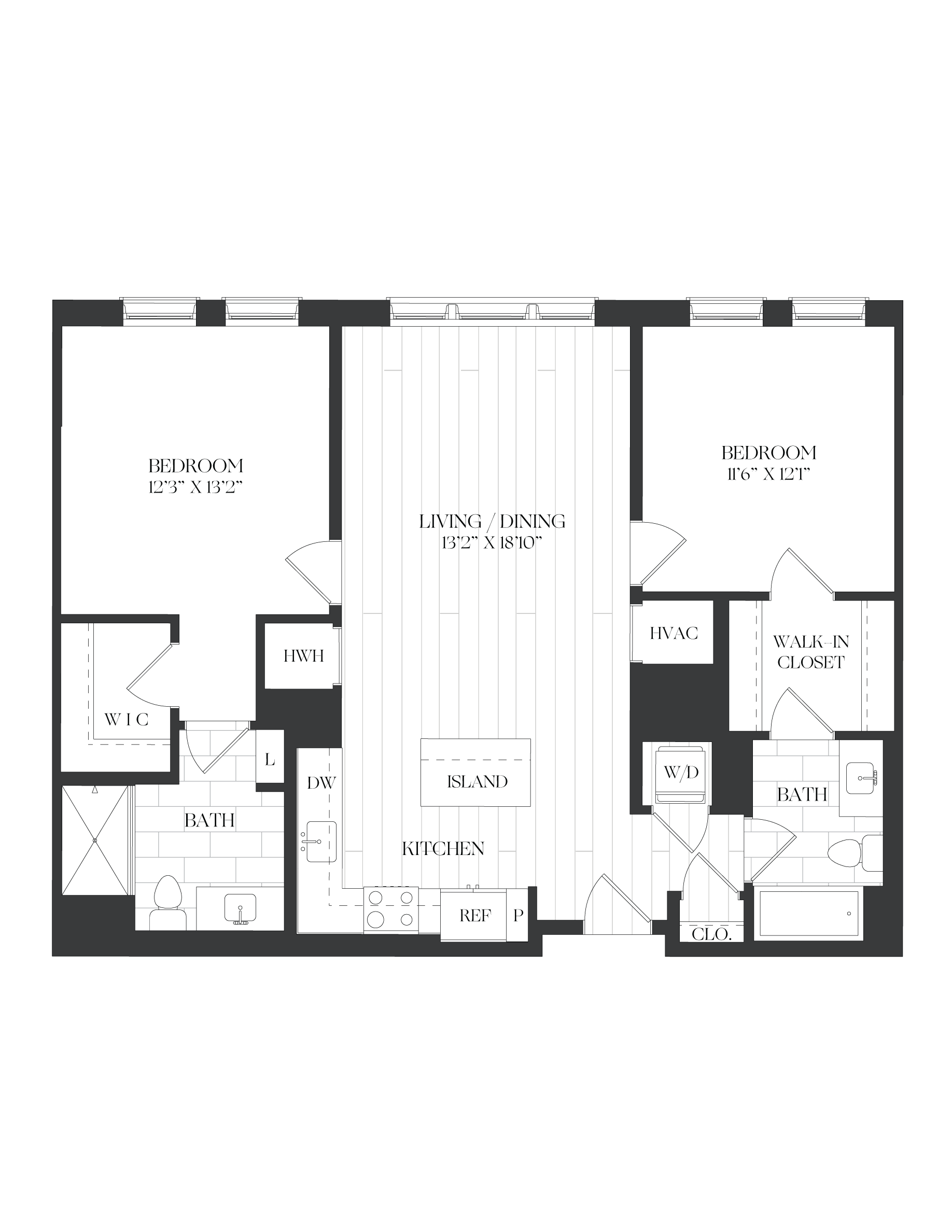 2 Bed/2 Bath-2B-1-A-The Barrett floor plan