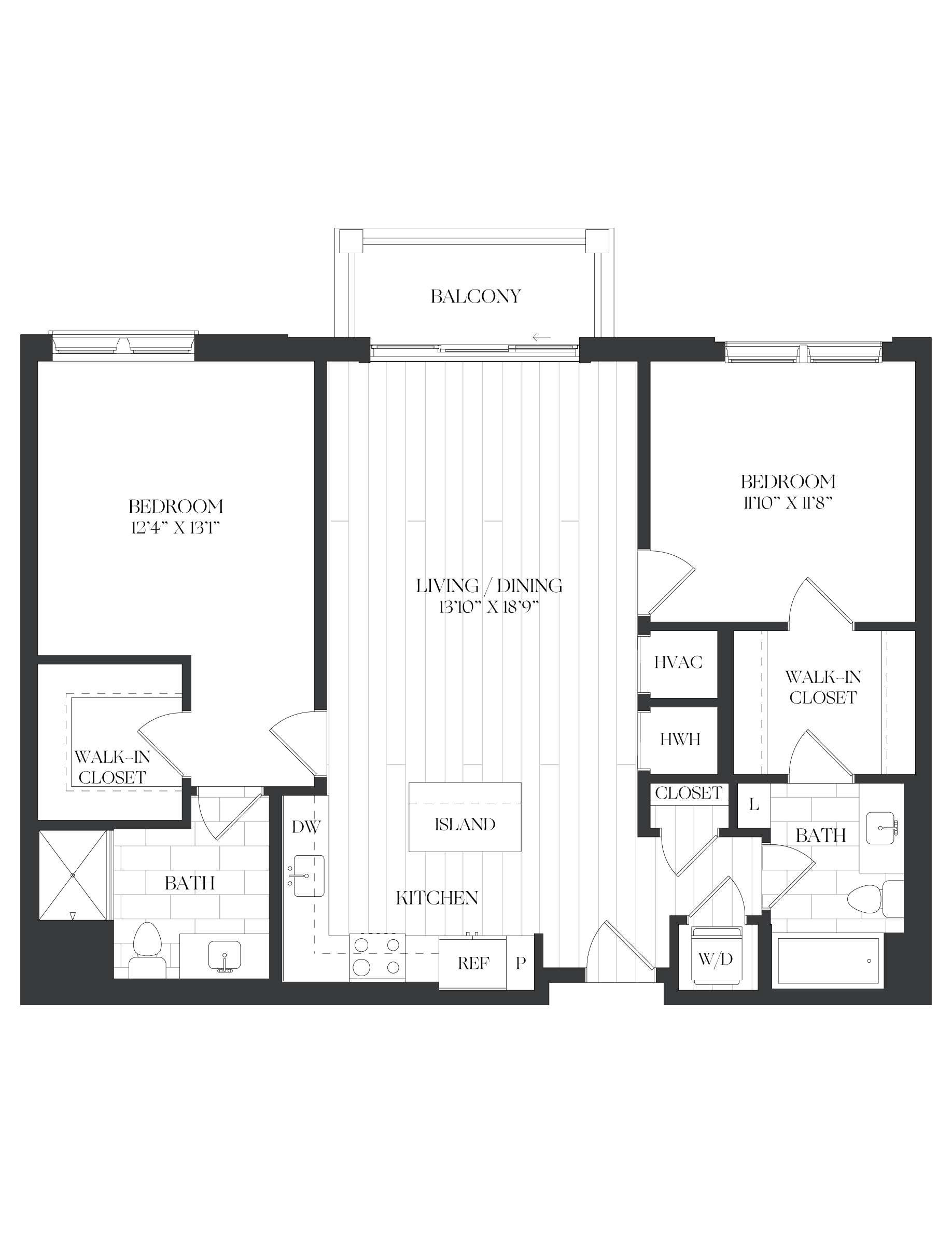 2 Bed/2 Bath-2B-2-D-The Barrett floor plan