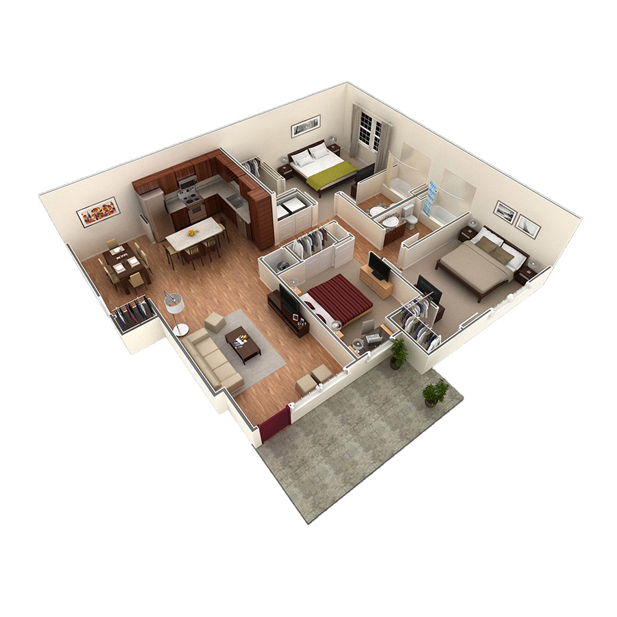 3 BR Grand Courtyard Garage floor plan