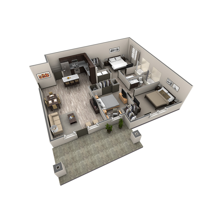 3 BR Haven Overlook floor plan