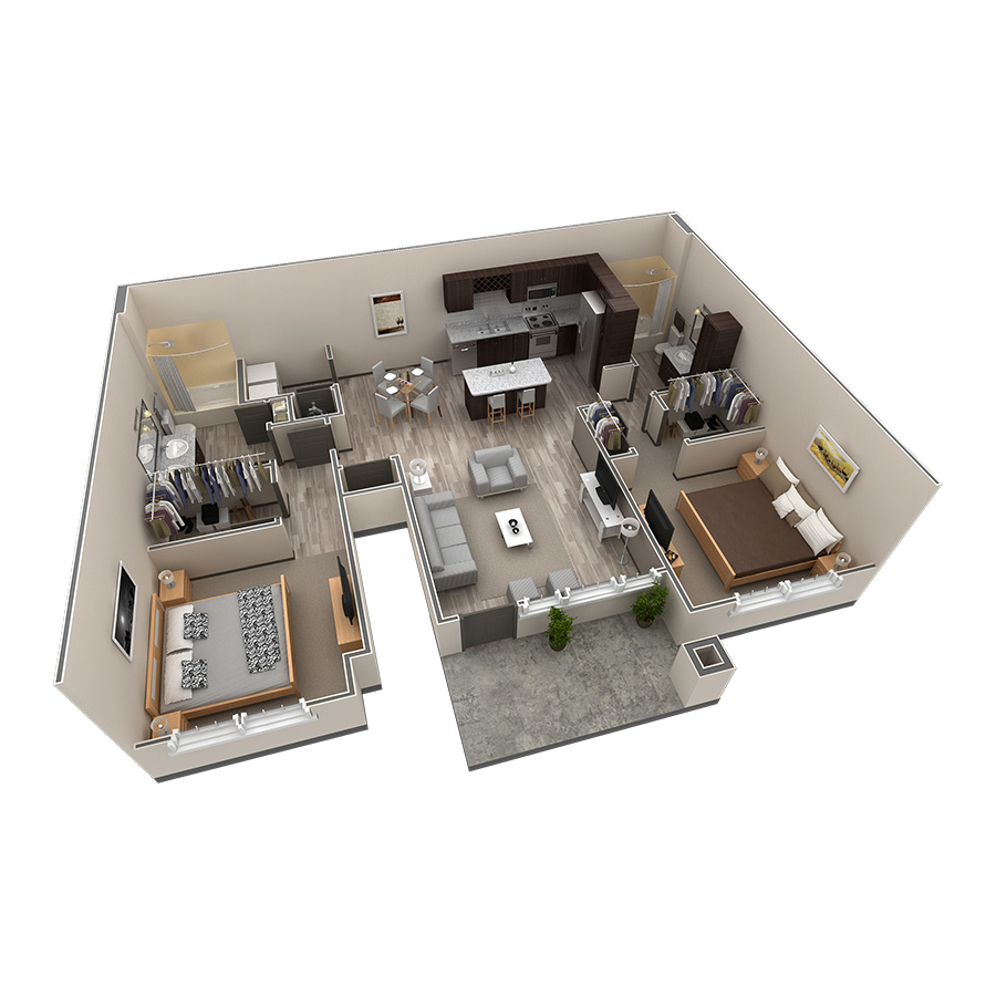 2 BR Grand Courtyard floor plan