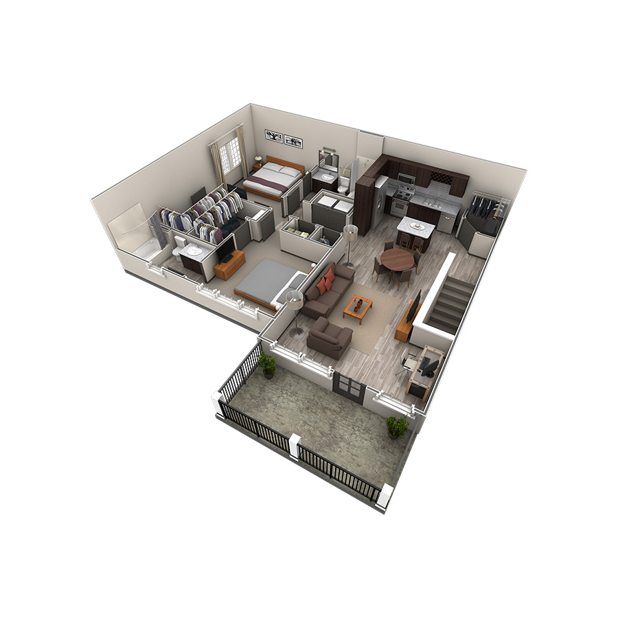 2 BR Designer Overlook floor plan
