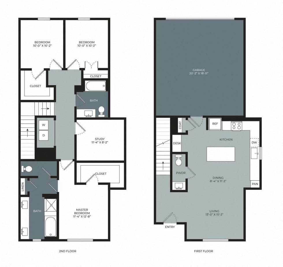 Rendering of the TAa - Townhome floor plan with 3 bedroom[s] and 2.5 bathroom[s] at Windsor West Plano