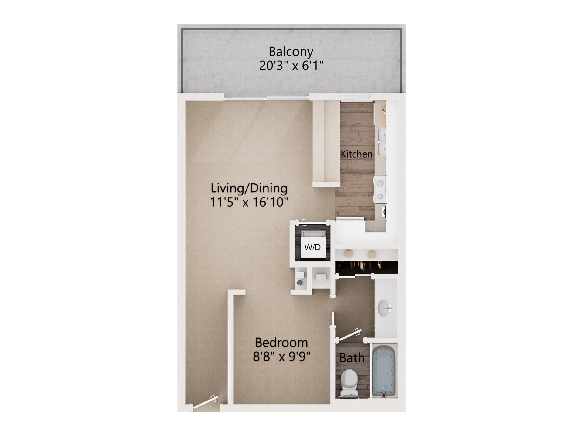 Wedge Renovated floor plan