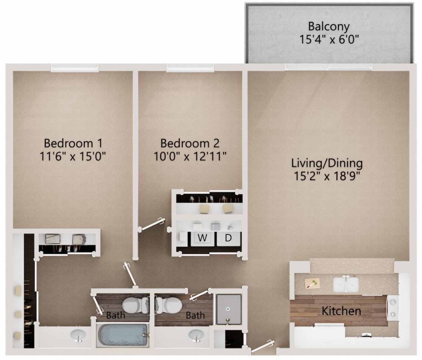 Catalina 1 Renovated floor plan