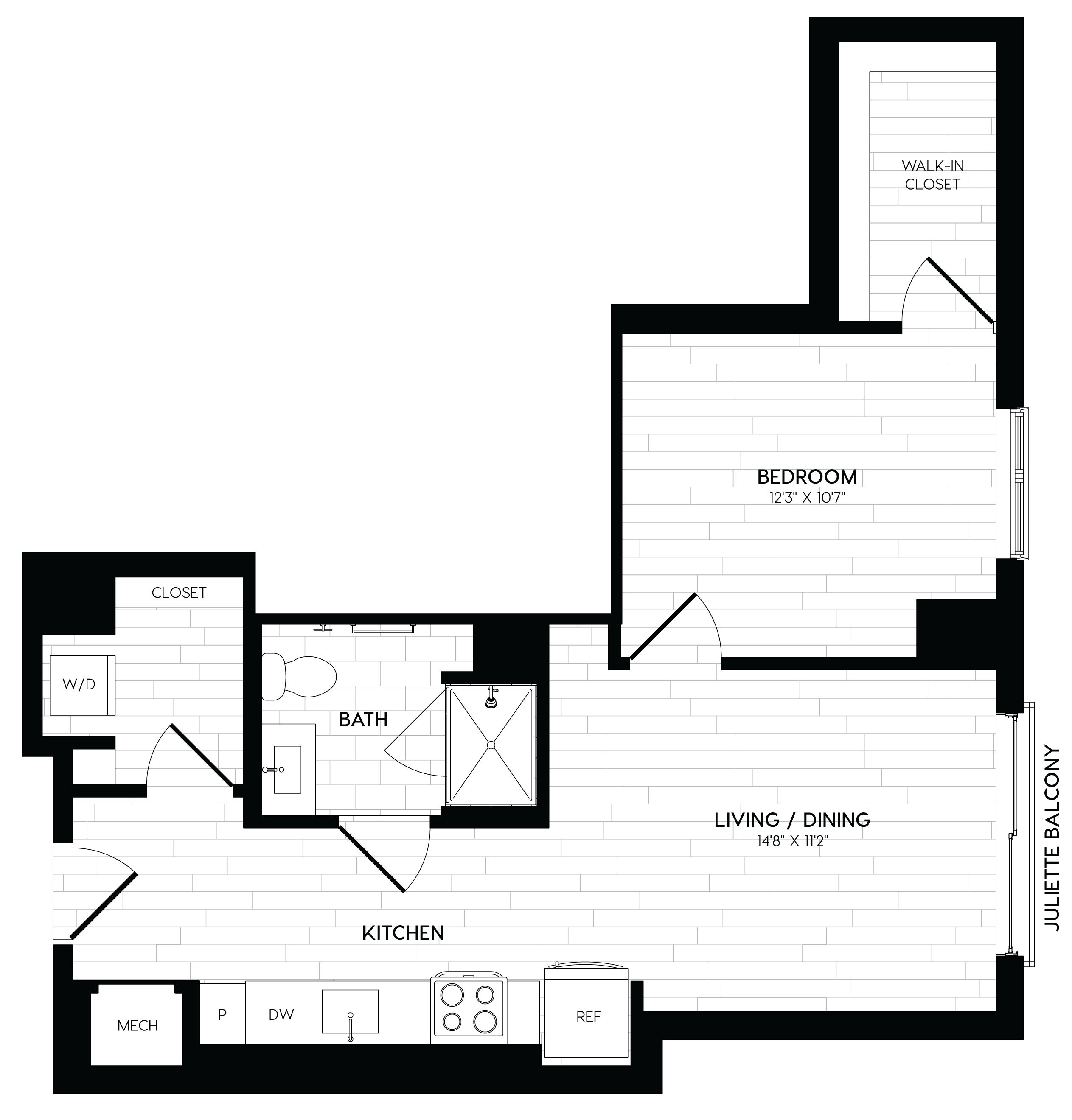1 Bed/1 Bath-A4 floor plan