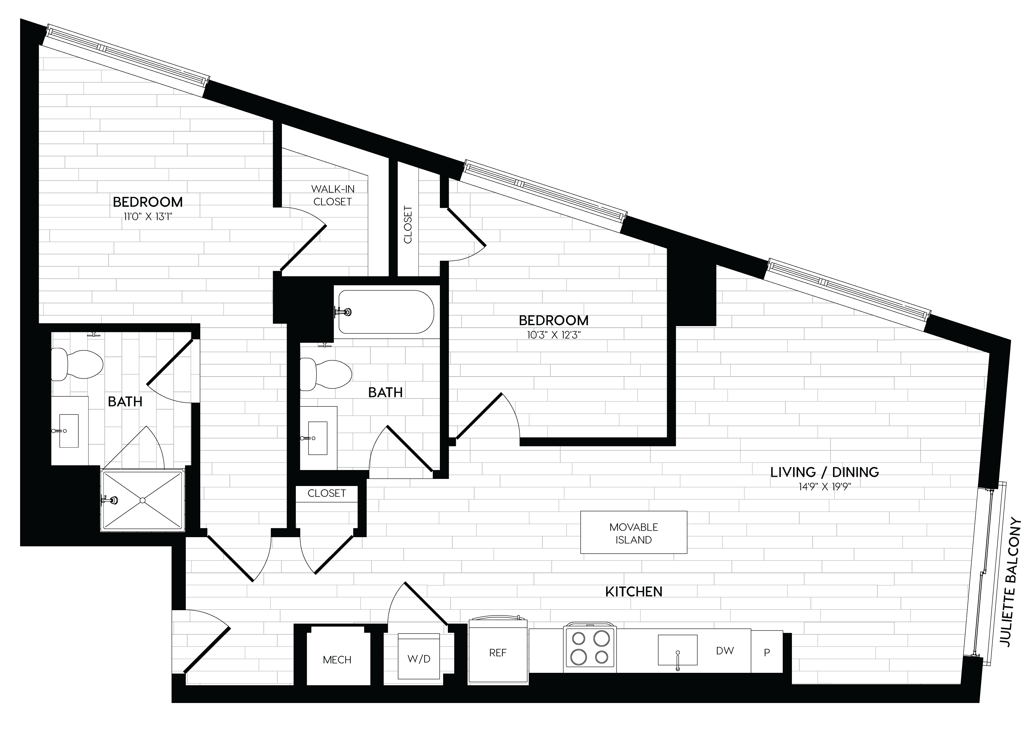 2 Bed/2 Bath-B3 floor plan