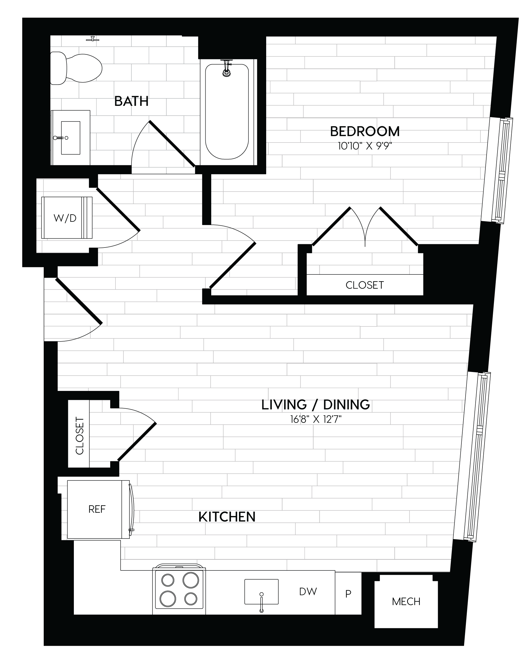 1 Bed/1 Bath-A1 floor plan