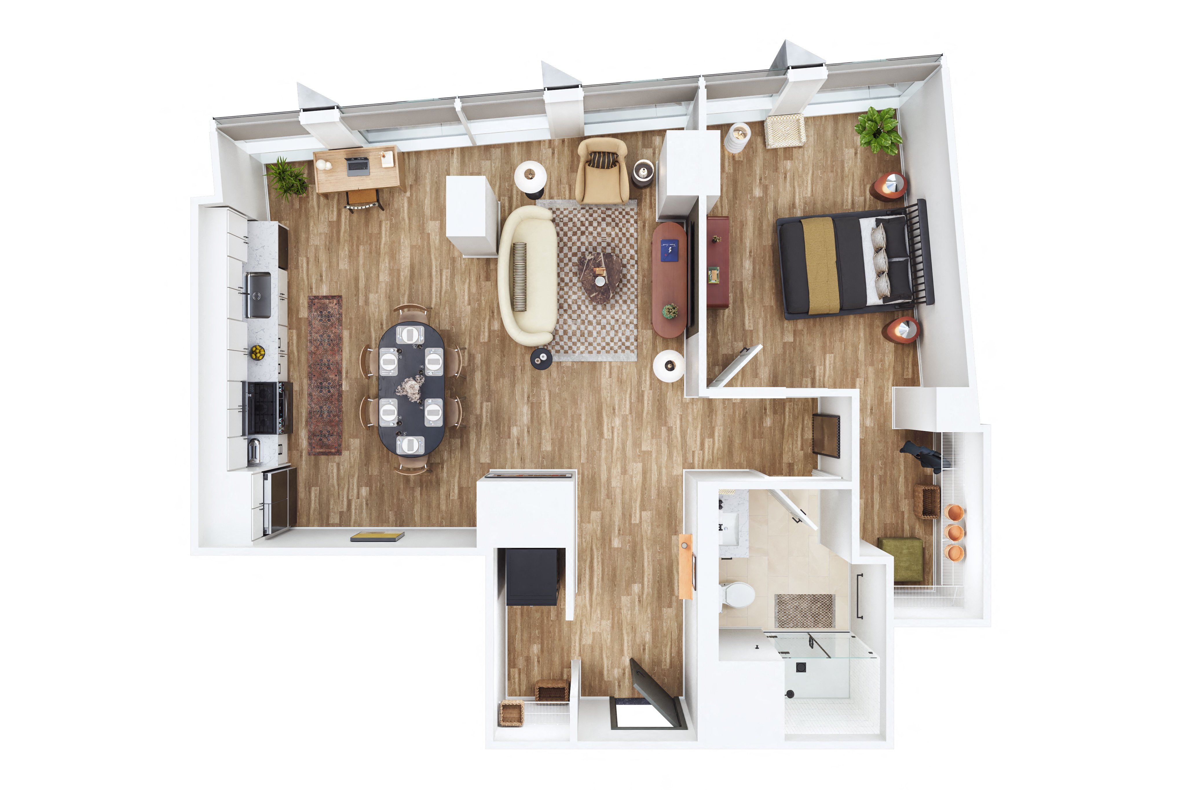 One Bed- J floor plan