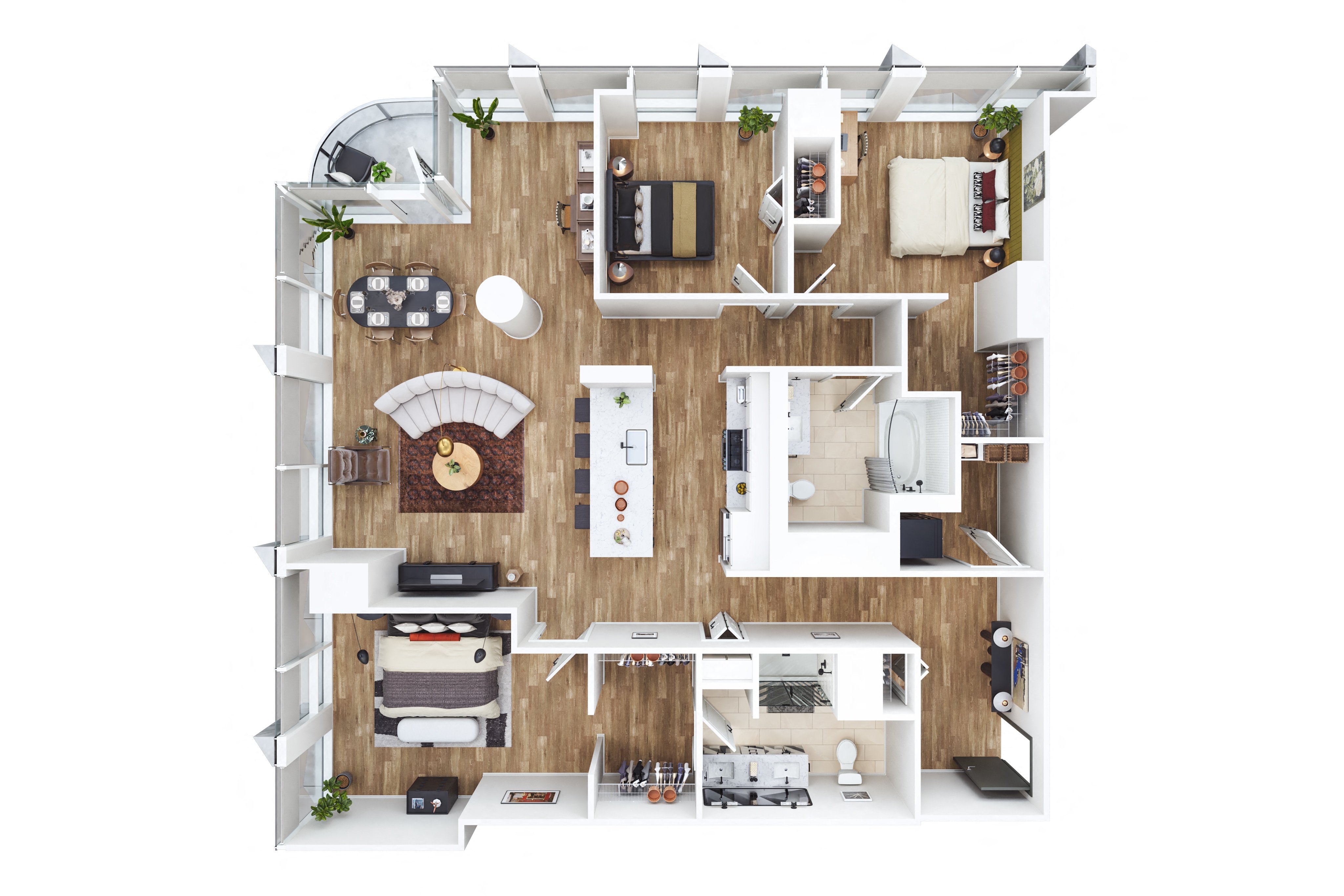 Three Bed - A floor plan