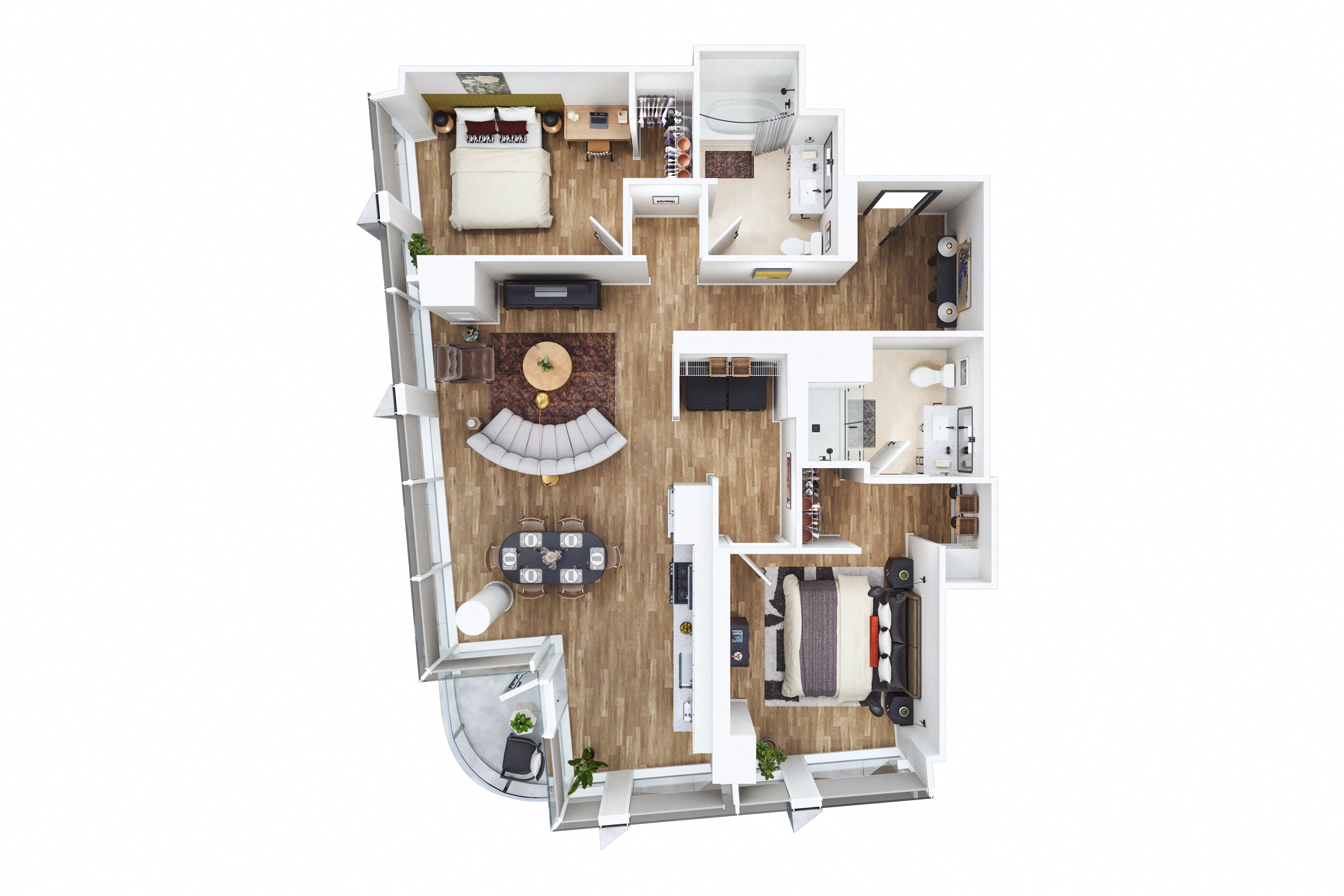 Two Bed - A (ADA) floor plan